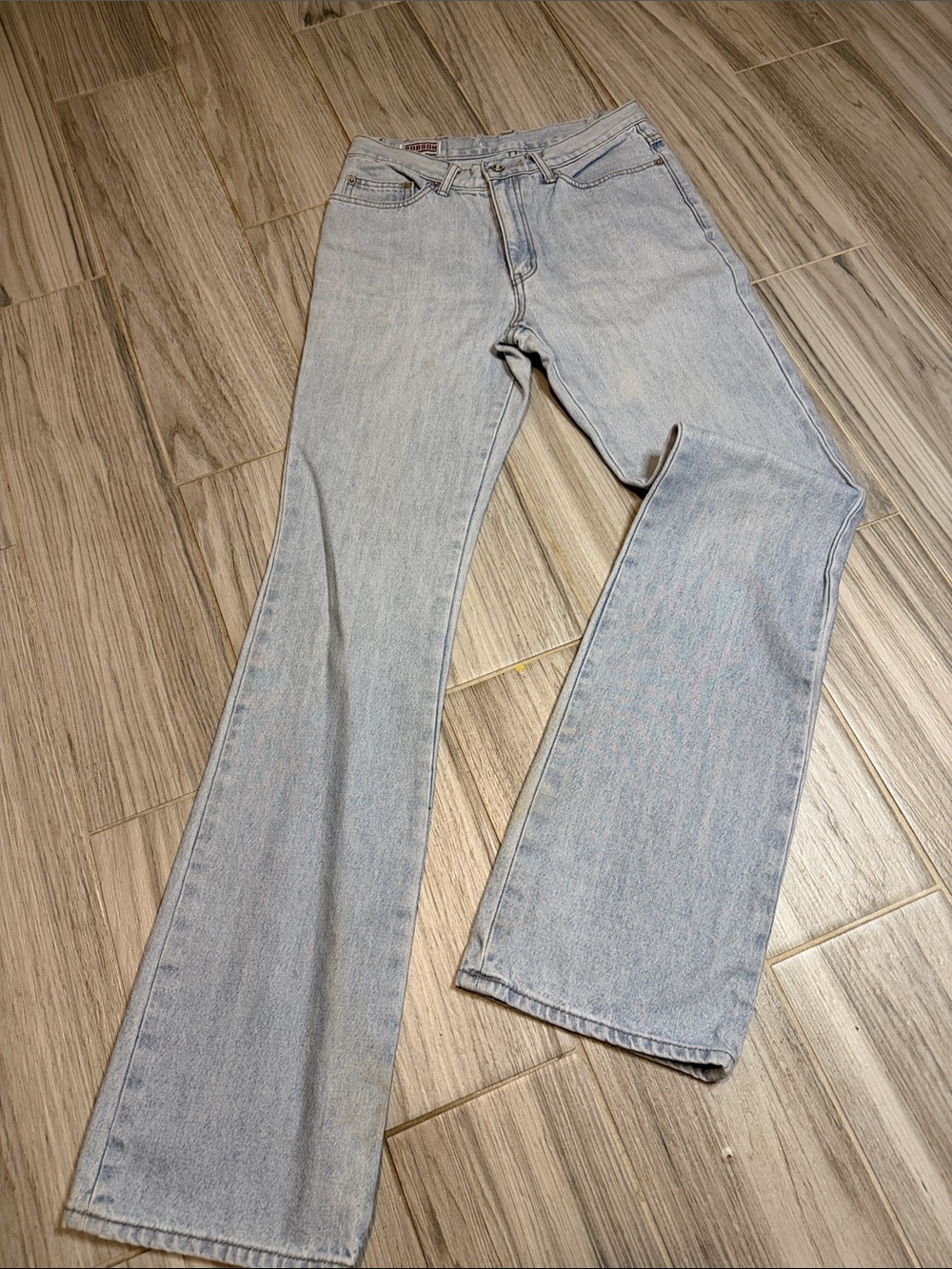 Vintage bobson back side denim Light Wash Wide-Leg Jeans